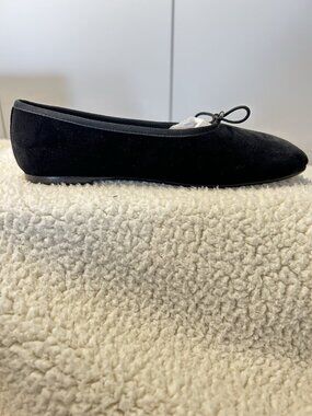Everlane The Day Ballet Flat Black Velvet Size 7M